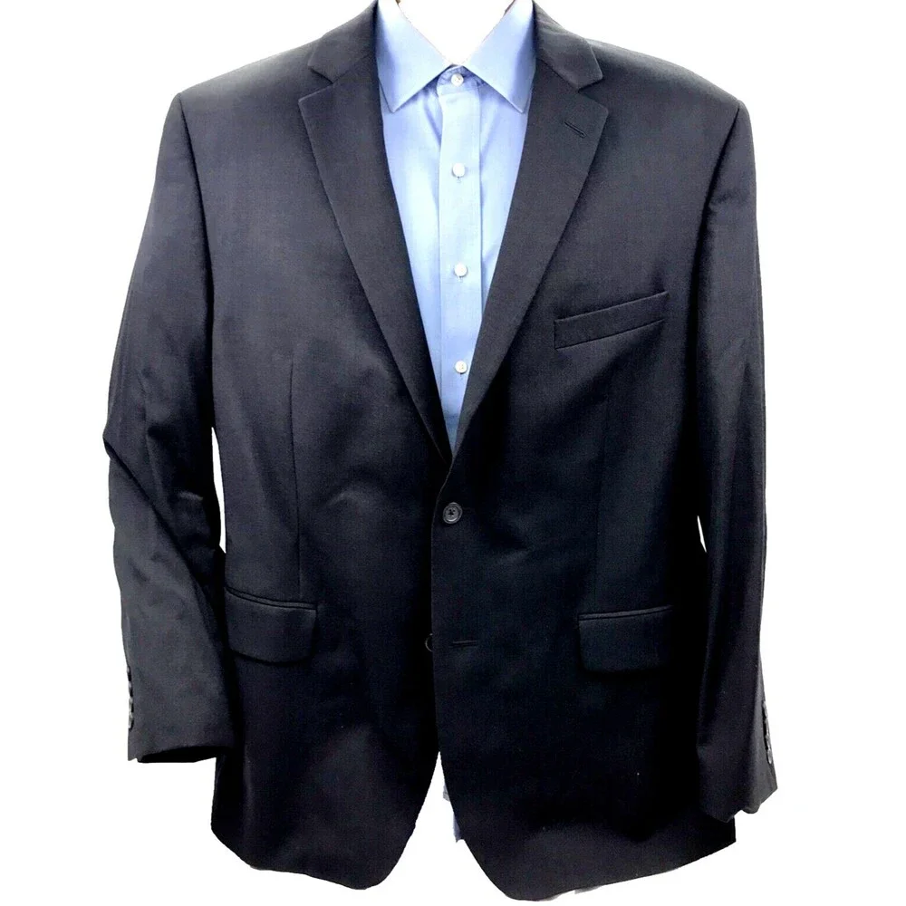 Pronto Uomo Platinum Wool Blazer Gray 44 L Sport Coat 2 Vent 2 Button Career